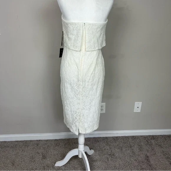 NWT LULUS LET’S GO OUT TONIGHT WHITE LACE STRAPLESS BODY CON DRESS SIZE MEDIUM - Picture 13 of 16
